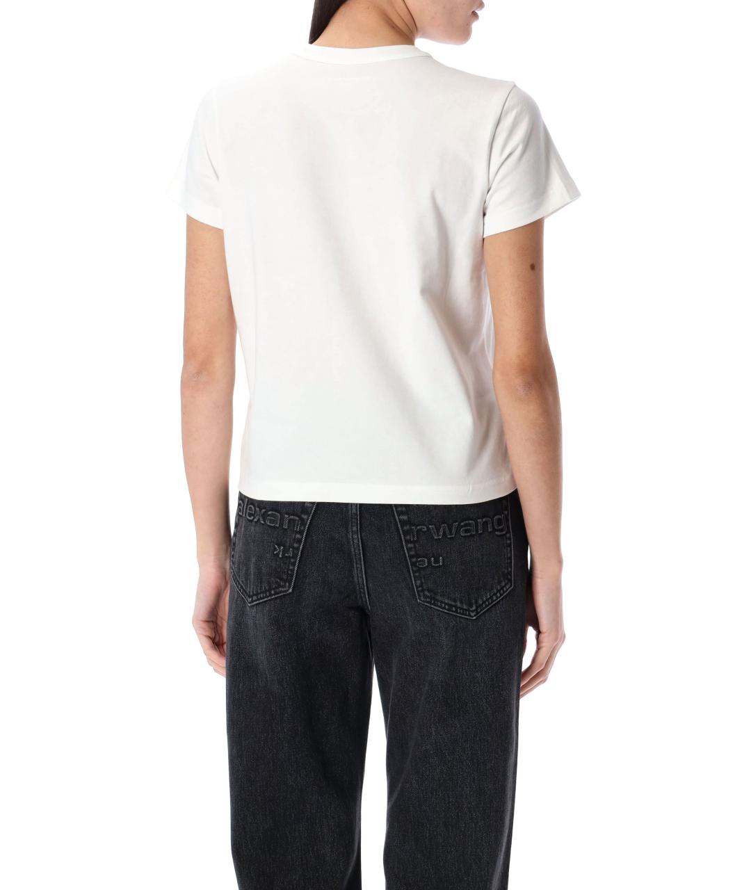 T BY ALEXANDER WANG Белая хлопковая футболка, фото 2
