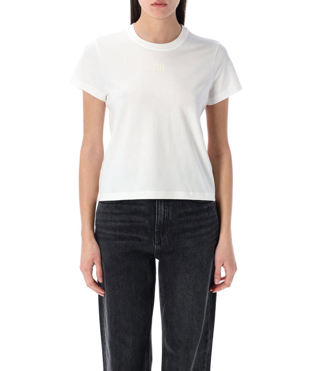 T BY ALEXANDER WANG Белая хлопковая футболка, фото 4