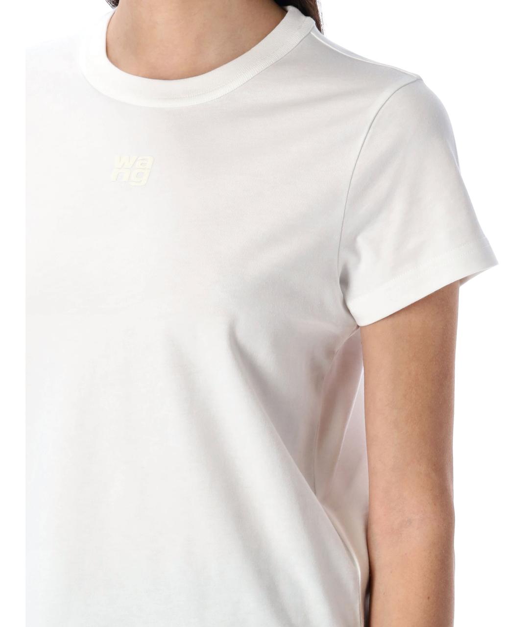 T BY ALEXANDER WANG Белая хлопковая футболка, фото 3