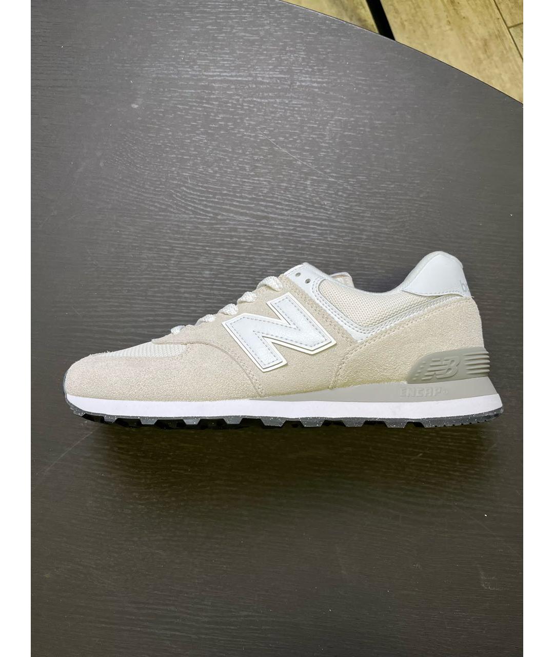 NEW BALANCE Бежевые замшевые низкие кроссовки / кеды, фото 5