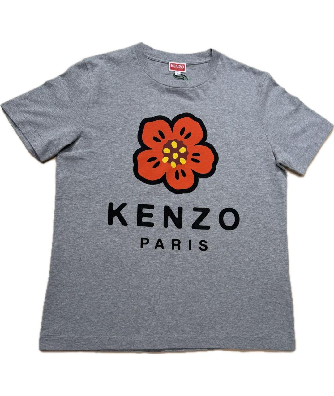 KENZO Серая хлопковая футболка, фото 7