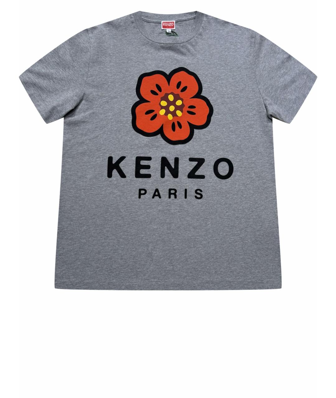 KENZO Серая хлопковая футболка, фото 1