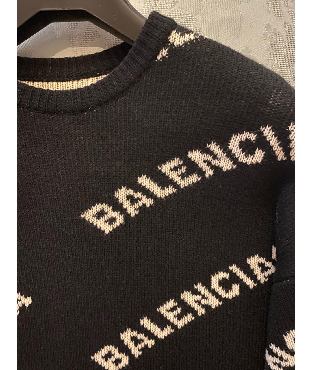 BALENCIAGA Черный шерстяной джемпер / свитер, фото 3