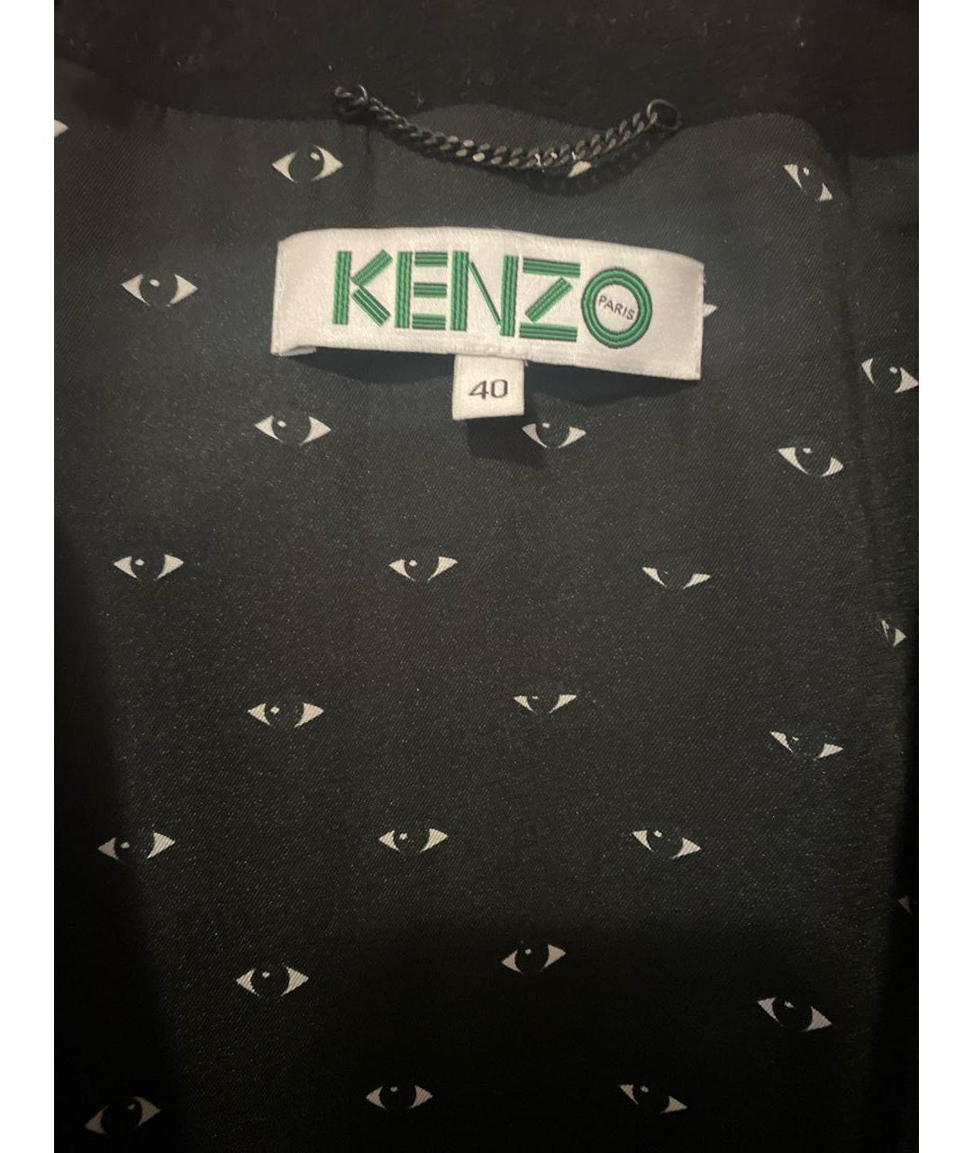 KENZO Черное шерстяное пальто, фото 3