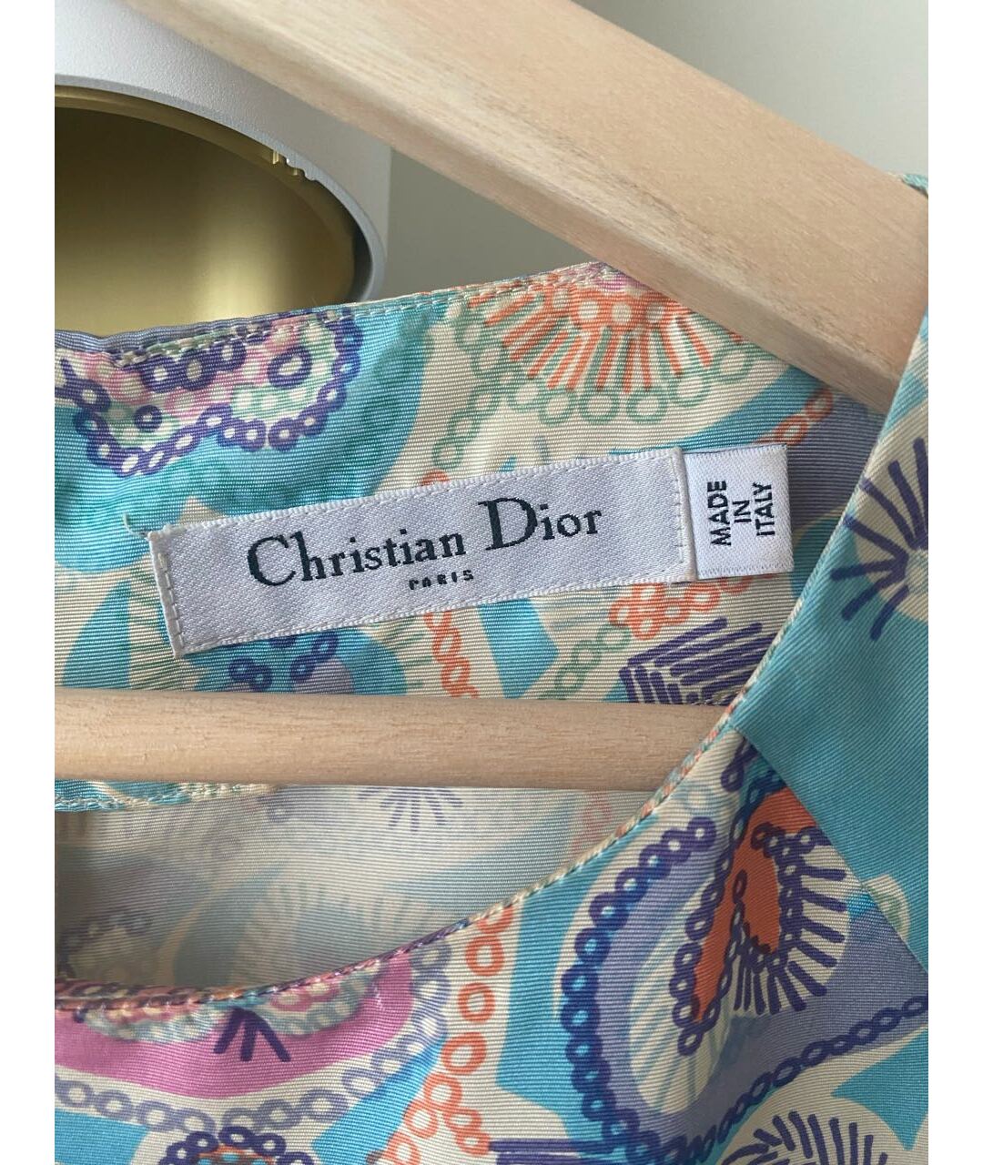 CHRISTIAN DIOR PRE-OWNED Голубое шелковое платье, фото 3
