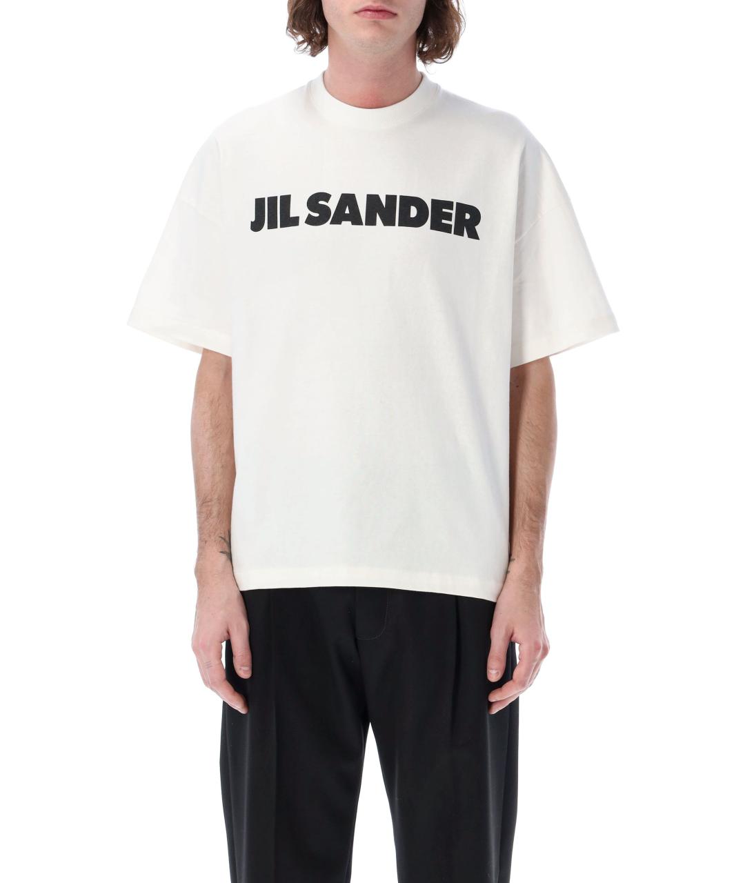 JIL SANDER Белая хлопковая футболка, фото 2