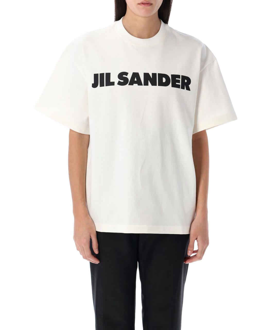 JIL SANDER Белая хлопковая футболка, фото 2