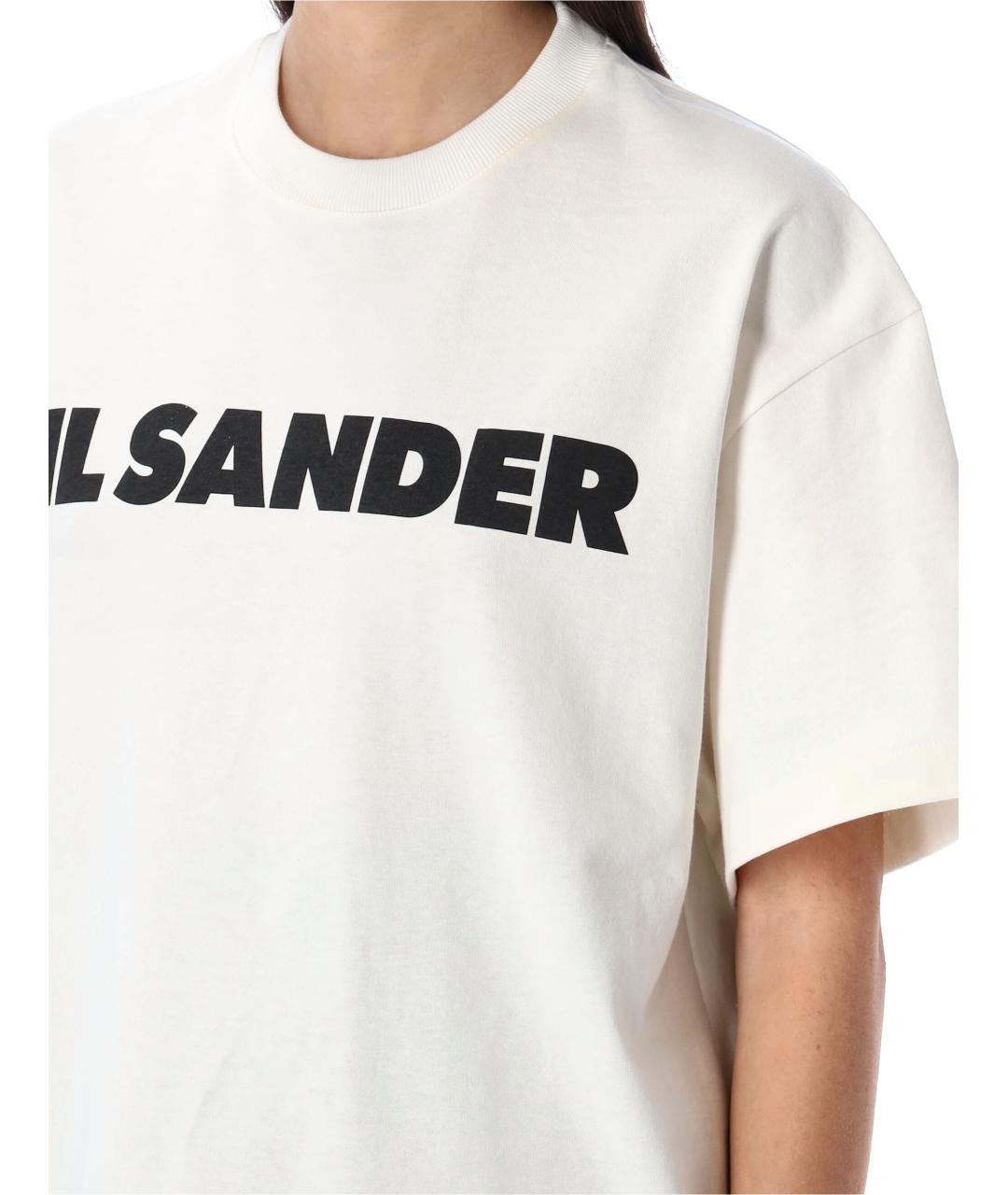 JIL SANDER Белая хлопковая футболка, фото 4