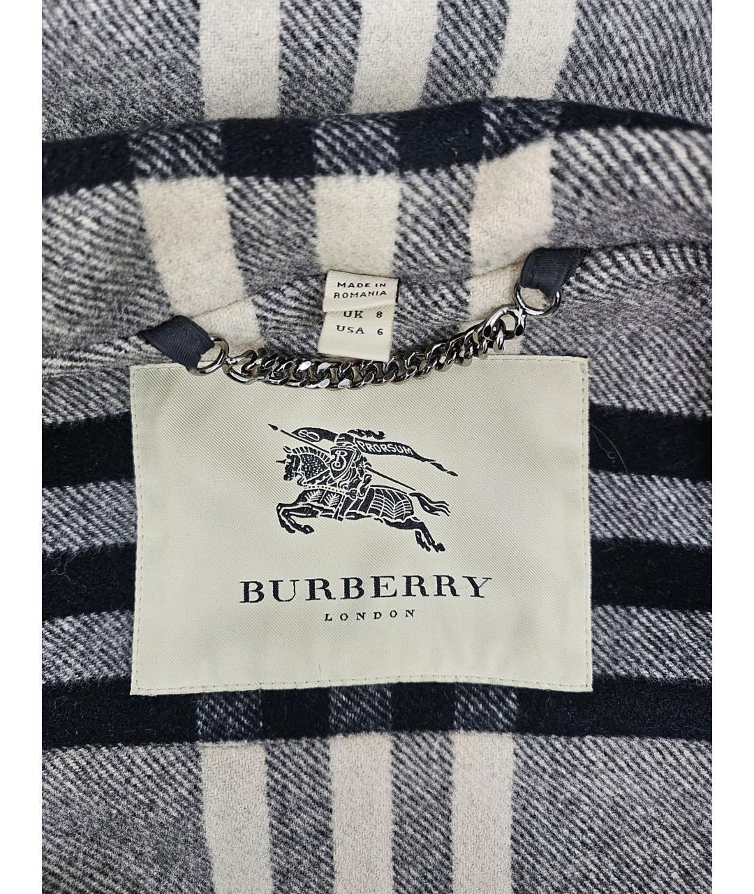 BURBERRY Черное шерстяное пальто, фото 8