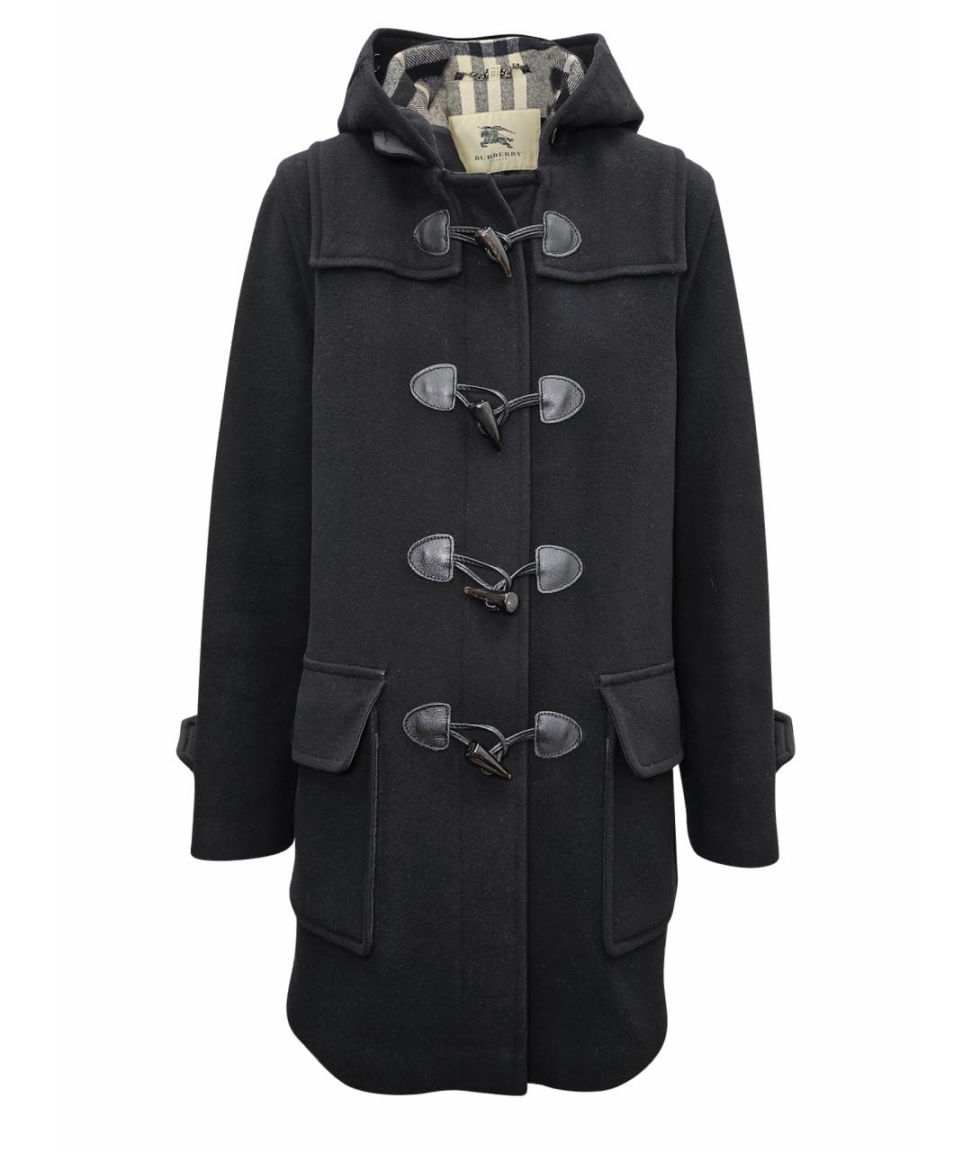BURBERRY Черное шерстяное пальто, фото 1