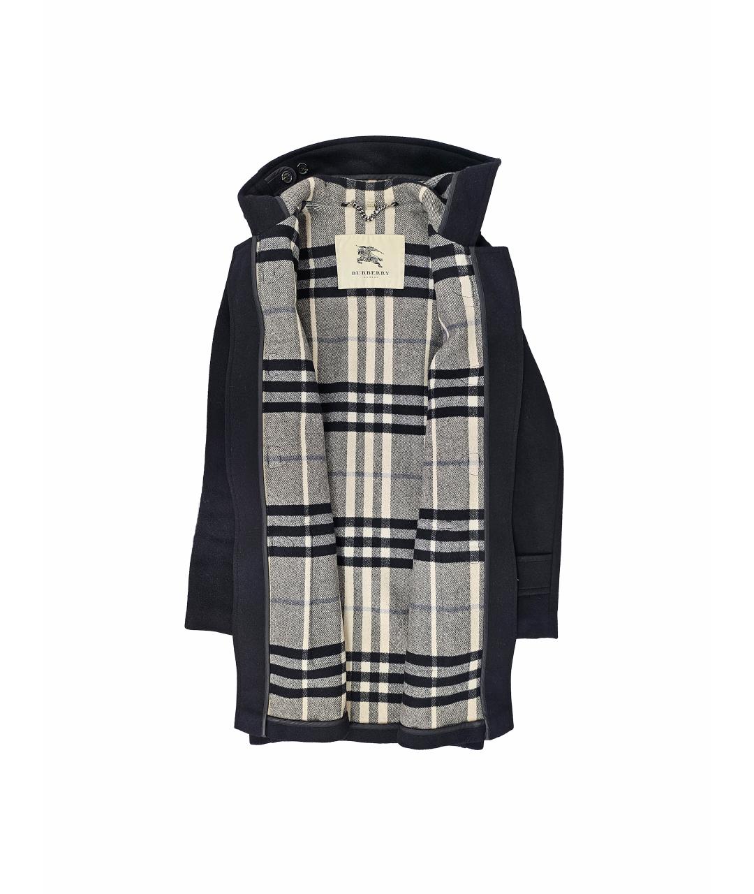 BURBERRY Черное шерстяное пальто, фото 3