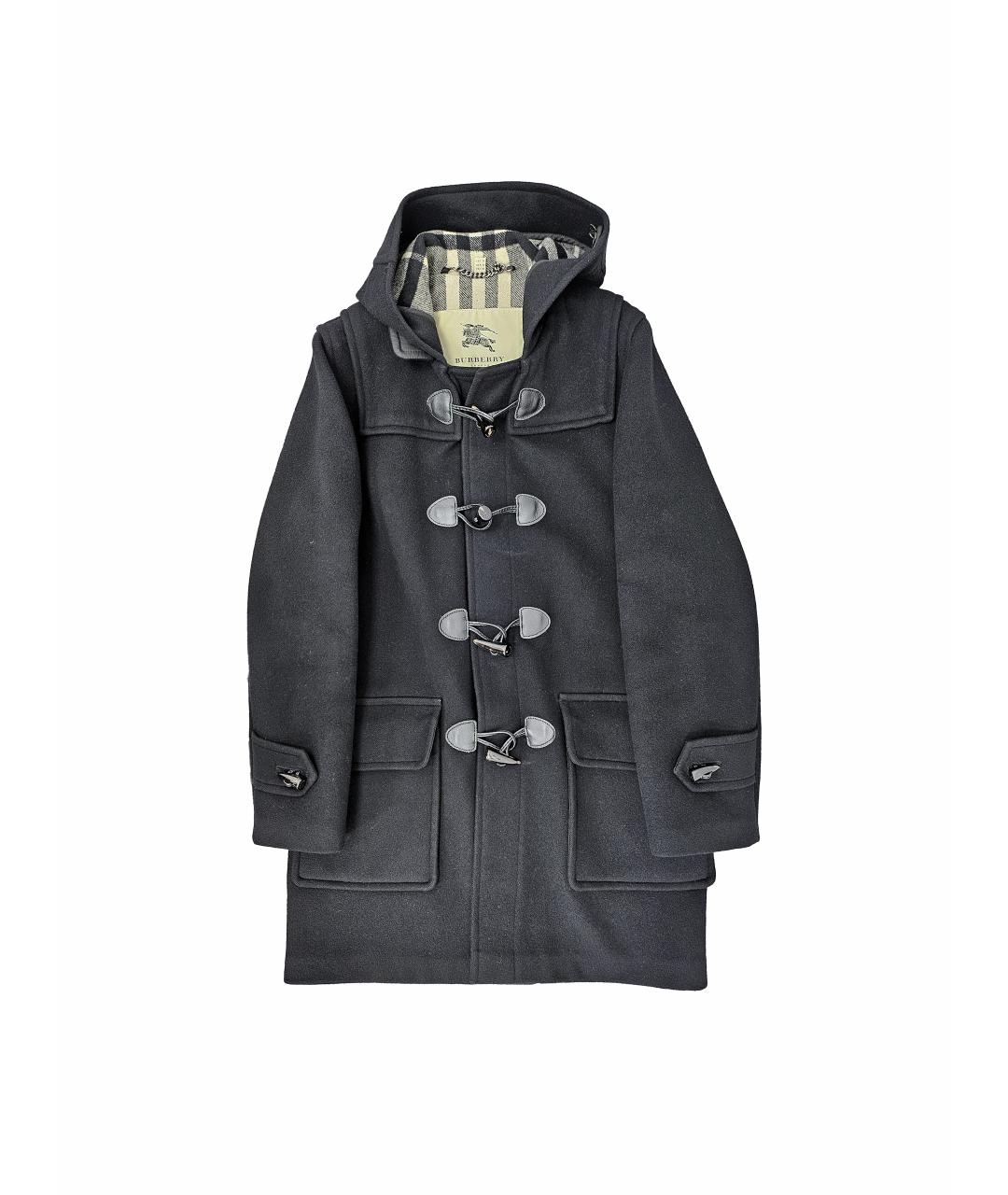 BURBERRY Черное шерстяное пальто, фото 2