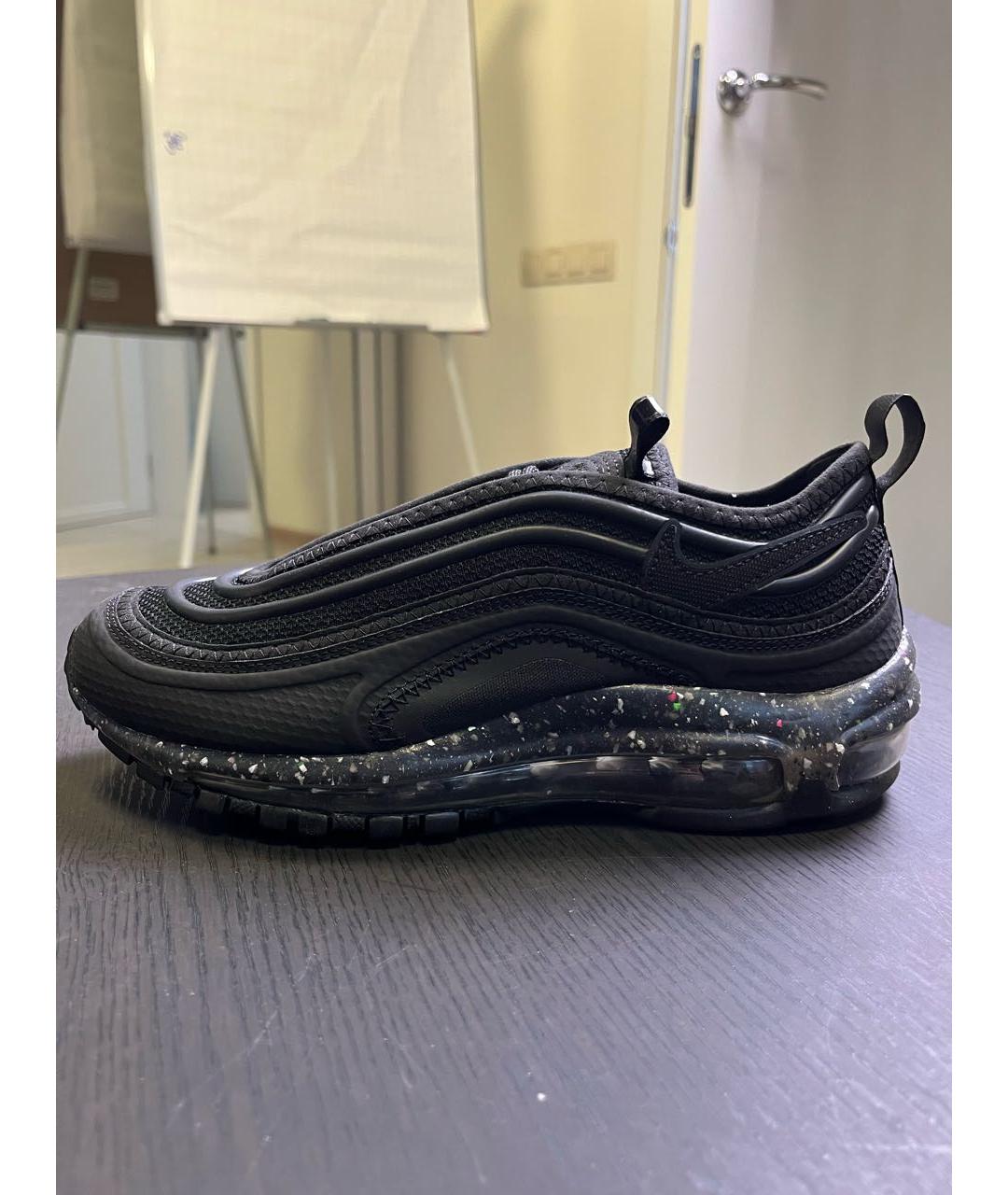 NIKE Черные текстильные низкие кроссовки / кеды, фото 5