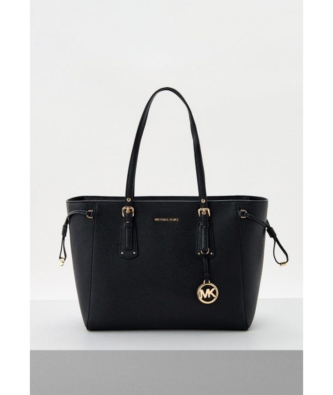 MICHAEL KORS Черная кожаная сумка тоут, фото 5