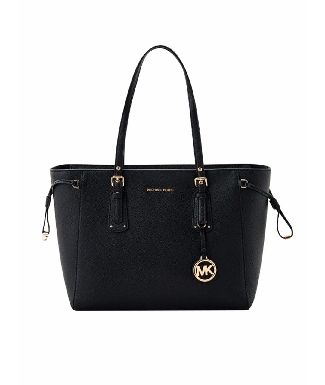 MICHAEL KORS Черная кожаная сумка тоут, фото 1