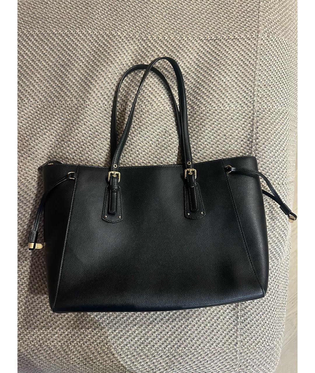 MICHAEL KORS Черная кожаная сумка тоут, фото 3