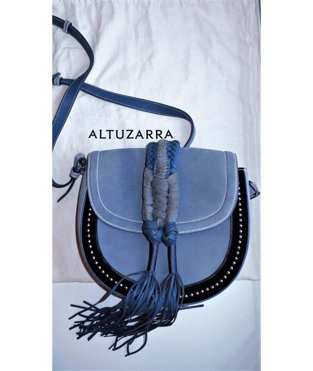 ALTUZARRA Голубая замшевая сумка тоут, фото 8