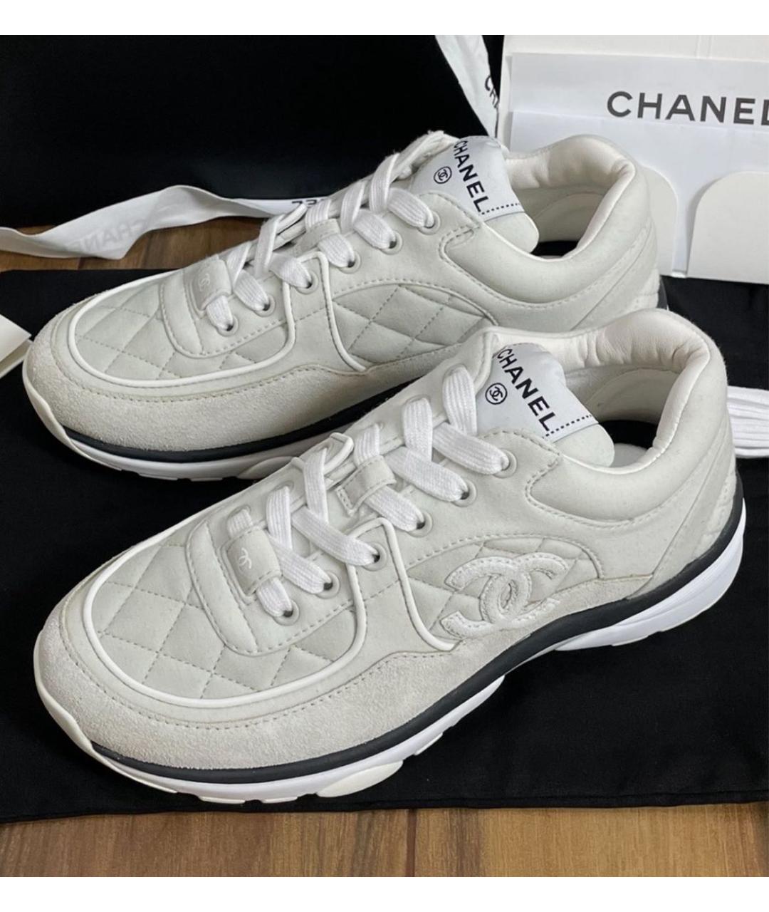 CHANEL Серые замшевые кроссовки, фото 2