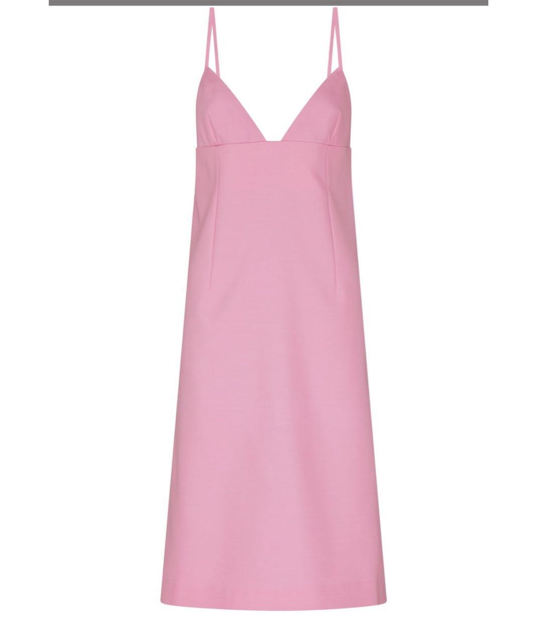 JACQUEMUS Розовое шерстяное повседневное платье, фото 4