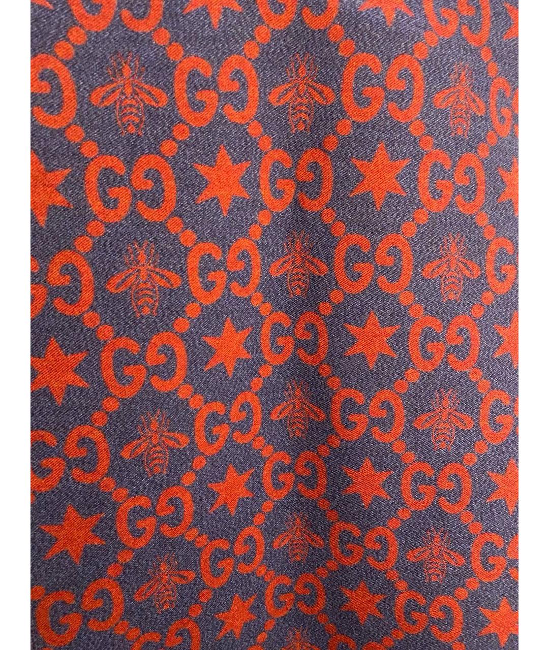 GUCCI Бордовый шерстяной шарф, фото 3