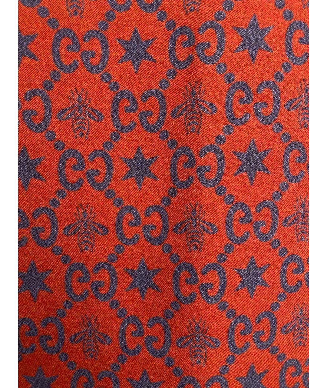 GUCCI Бордовый шерстяной шарф, фото 4