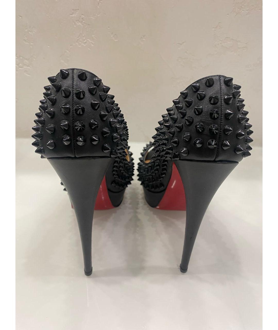 CHRISTIAN LOUBOUTIN Черные кожаные туфли, фото 3