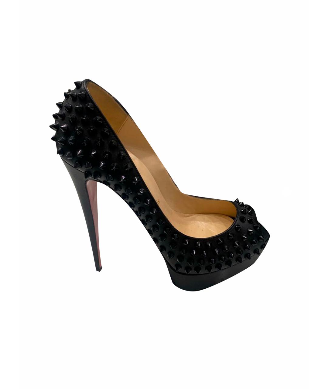 CHRISTIAN LOUBOUTIN Черные кожаные туфли, фото 1