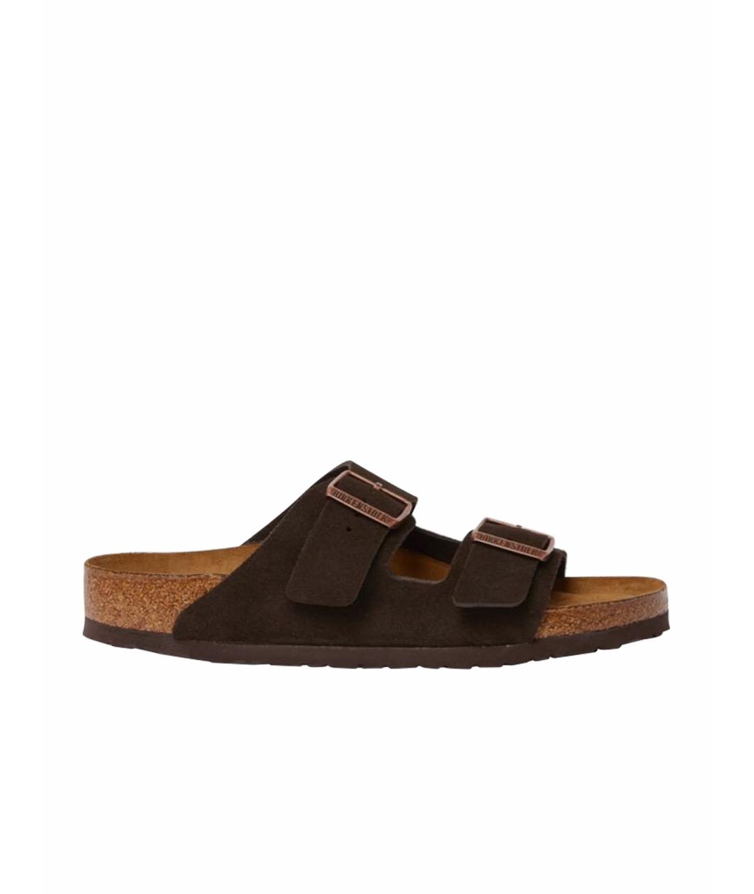 BIRKENSTOCK Коричневые замшевые сандалии, фото 1