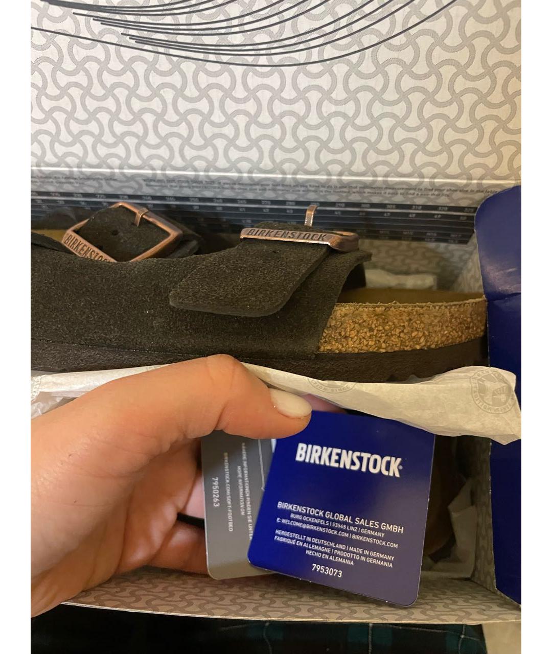 BIRKENSTOCK Коричневые замшевые сандалии, фото 4