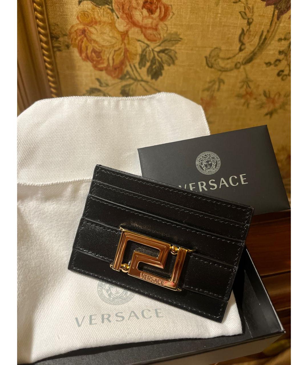 VERSACE Черный кожаный кардхолдер, фото 5