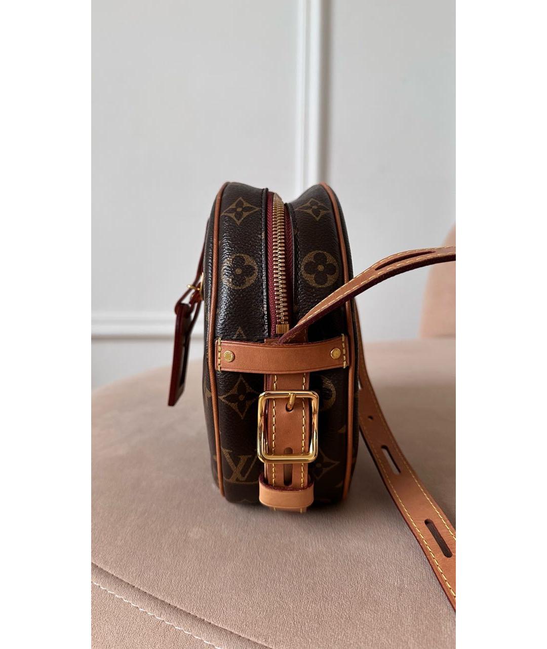LOUIS VUITTON Коричневая кожаная сумка через плечо, фото 6
