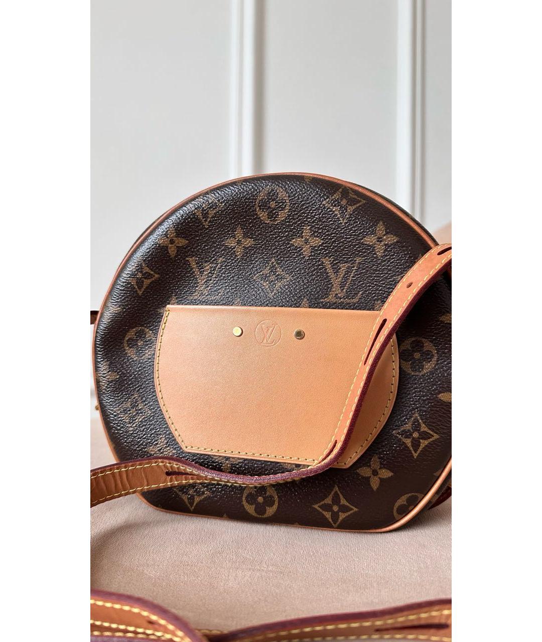 LOUIS VUITTON Коричневая кожаная сумка через плечо, фото 7