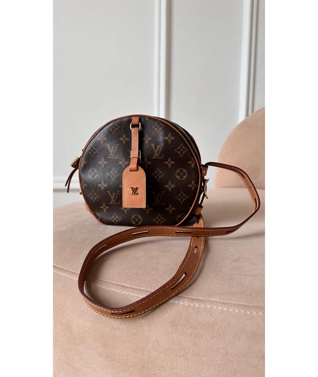 LOUIS VUITTON Коричневая кожаная сумка через плечо, фото 8
