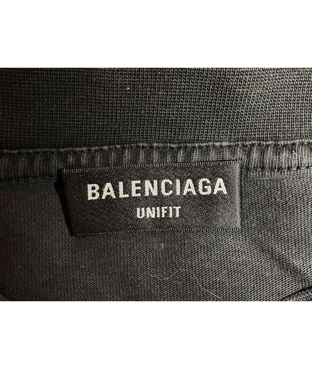 BALENCIAGA Черная хлопковая футболка, фото 5