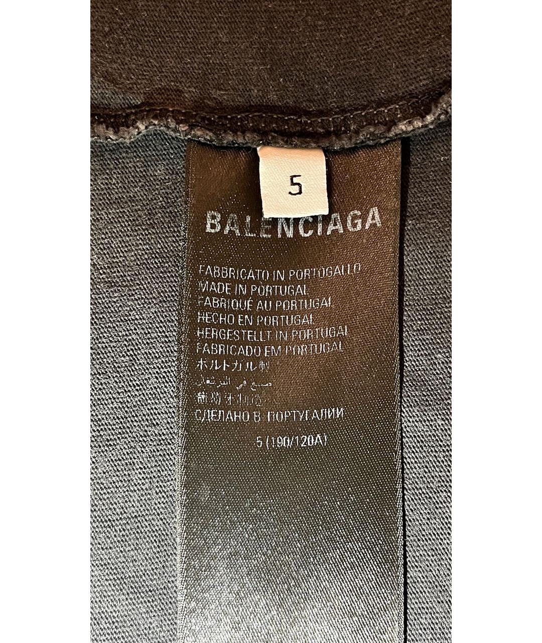 BALENCIAGA Черная хлопковая футболка, фото 6