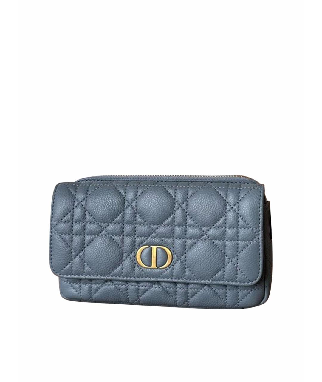 CHRISTIAN DIOR Голубая кожаная сумка через плечо, фото 1