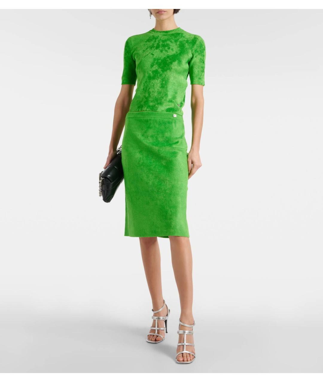 GUCCI Зеленая юбка миди, фото 9