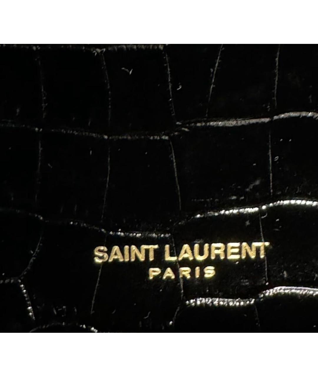 SAINT LAURENT Черная кожаная сумка через плечо, фото 4