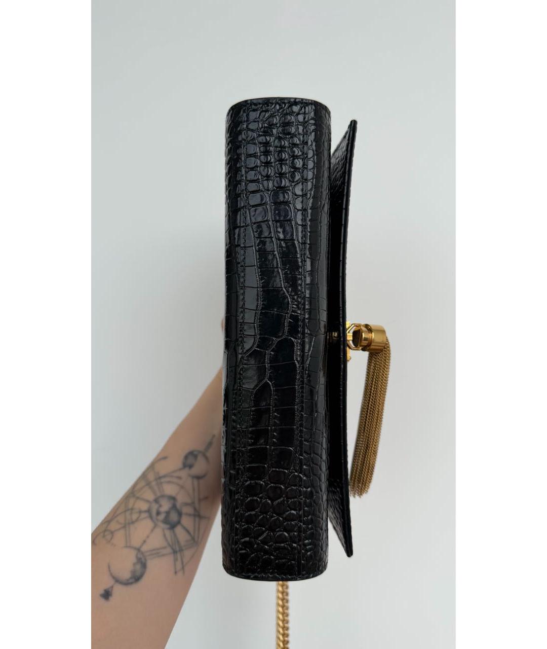 SAINT LAURENT Черная кожаная сумка через плечо, фото 6