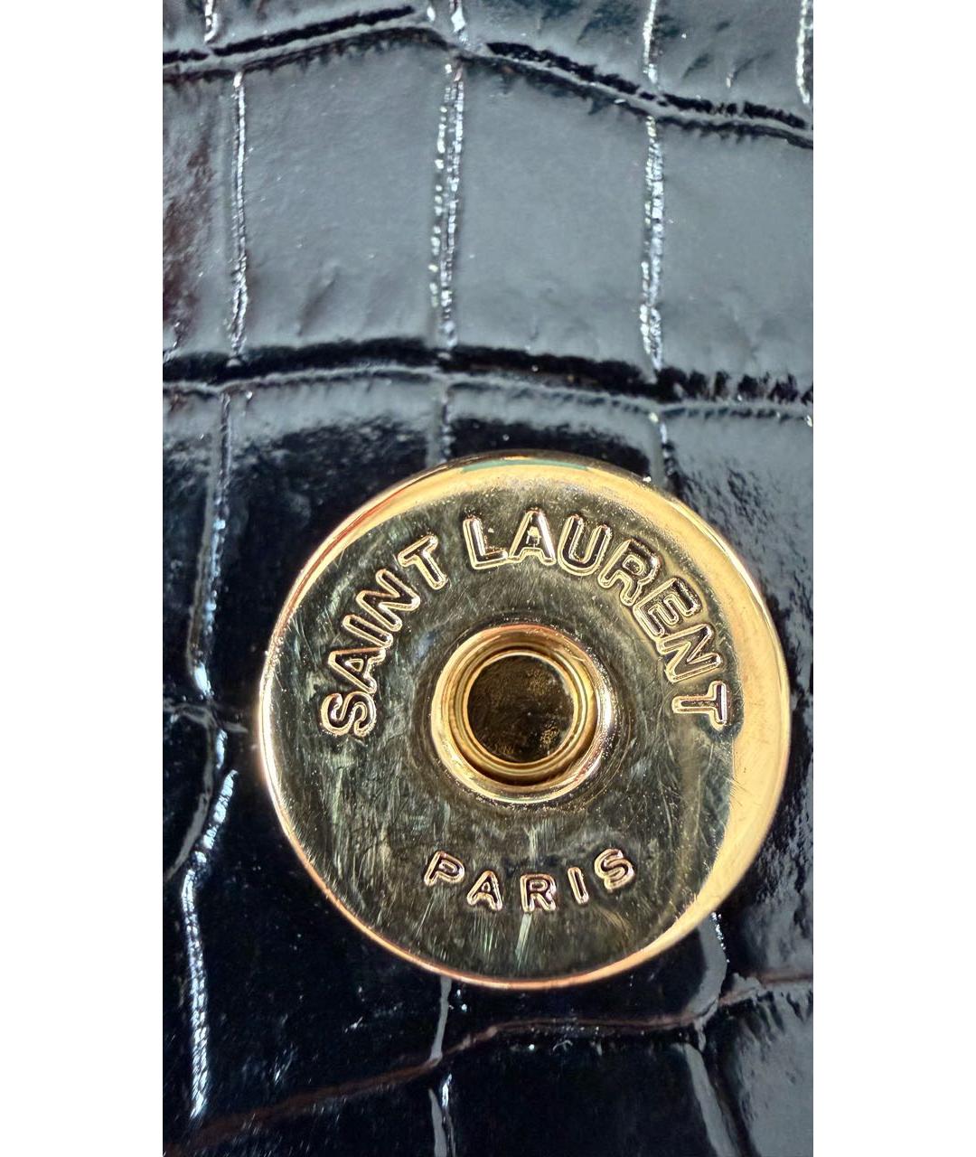 SAINT LAURENT Черная кожаная сумка через плечо, фото 5