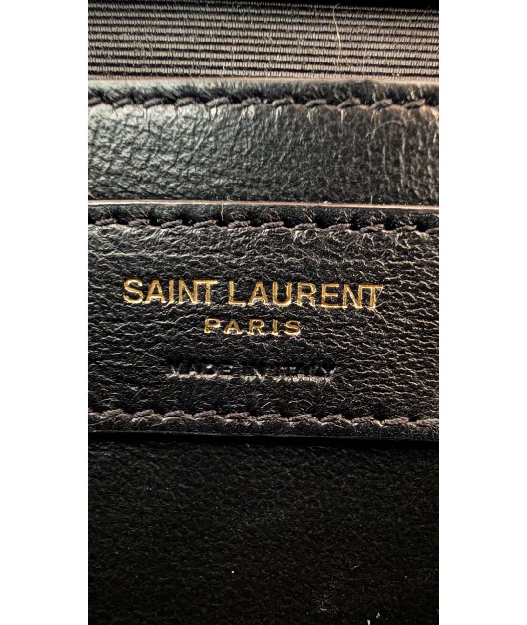 SAINT LAURENT Черная кожаная сумка через плечо, фото 7