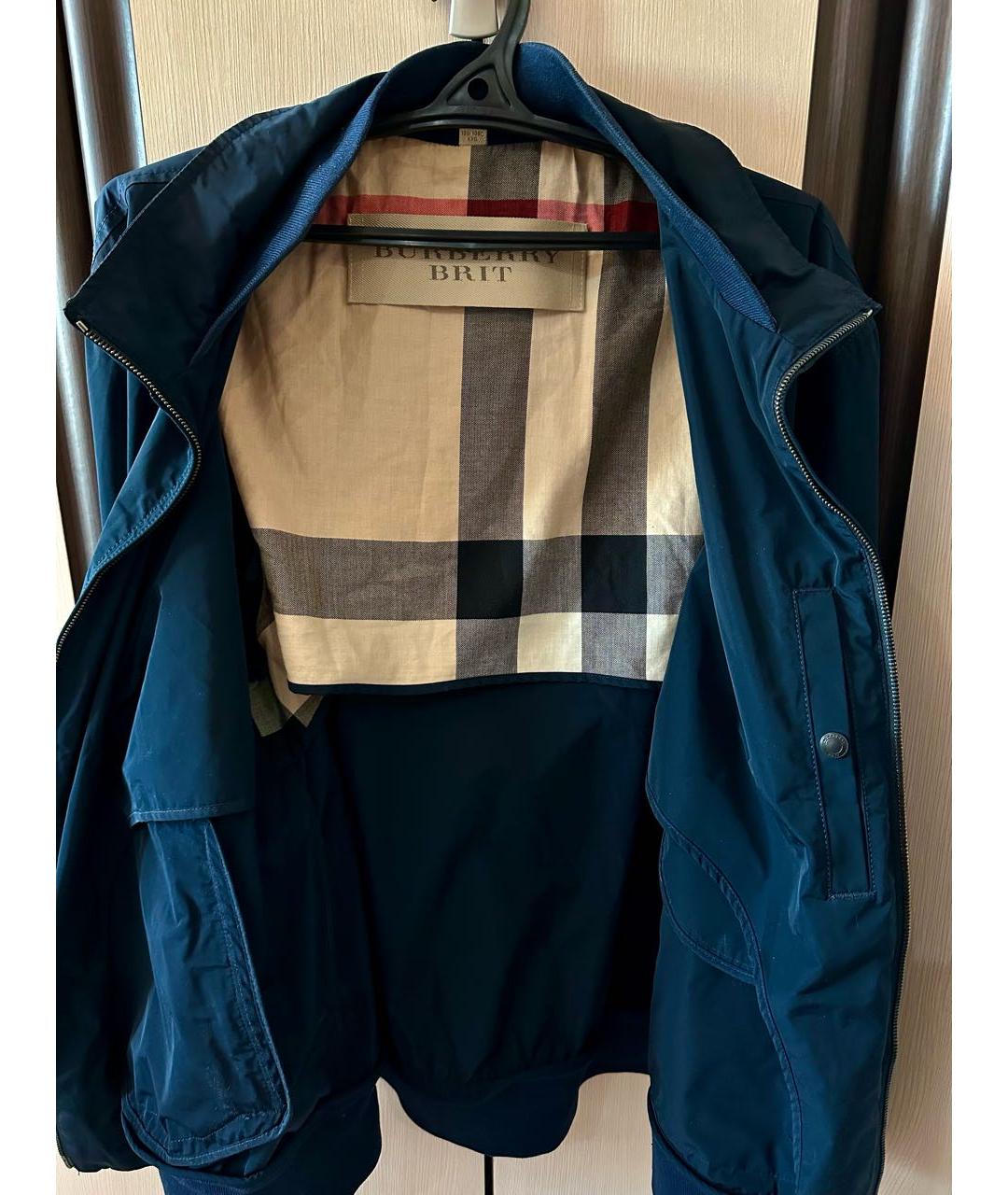 BURBERRY BRIT Темно-синяя полиэстеровая куртка, фото 3