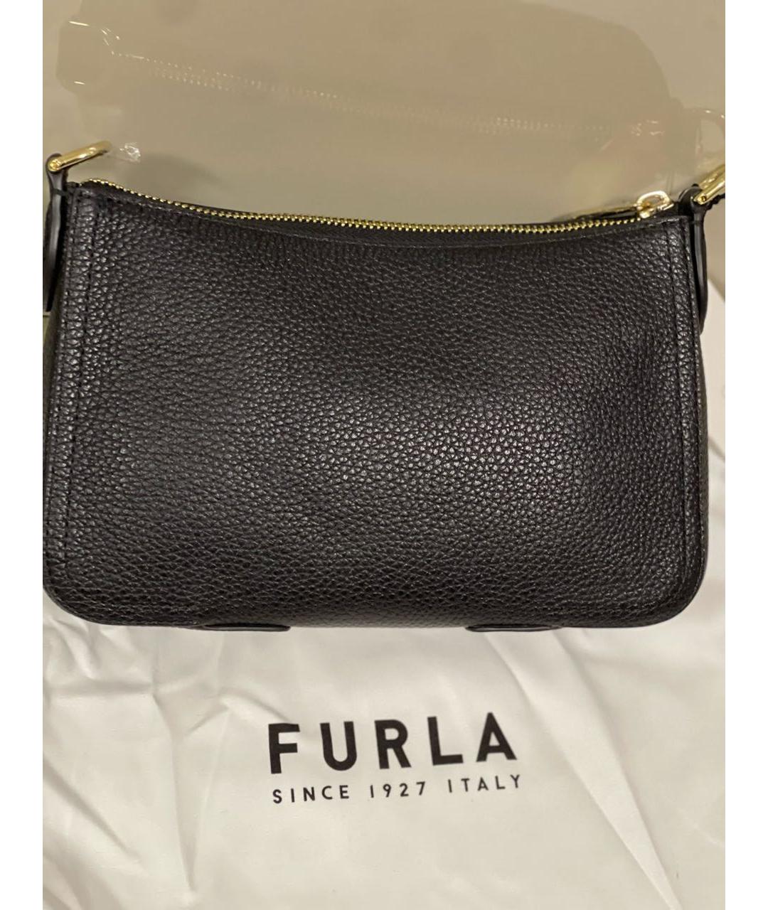 FURLA Черная кожаная сумка через плечо, фото 3