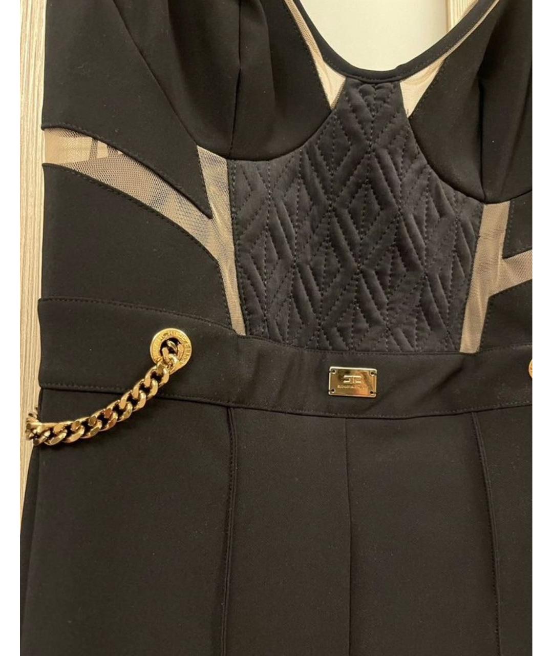 ELISABETTA FRANCHI Черный полиэстеровый комбинезон, фото 4