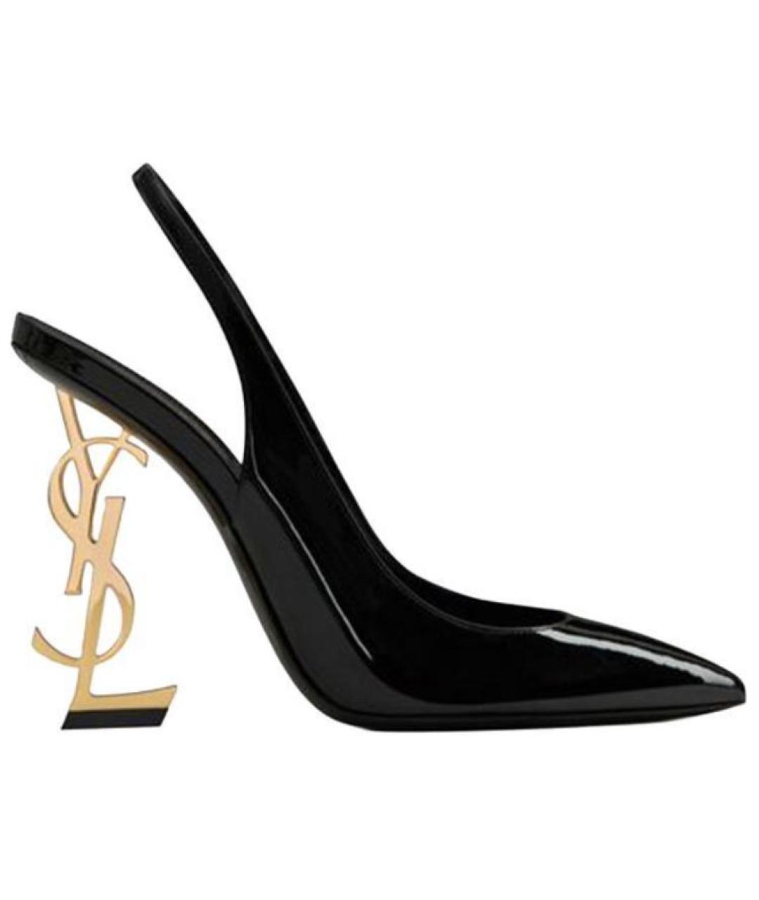 SAINT LAURENT Черные кожаные туфли, фото 1