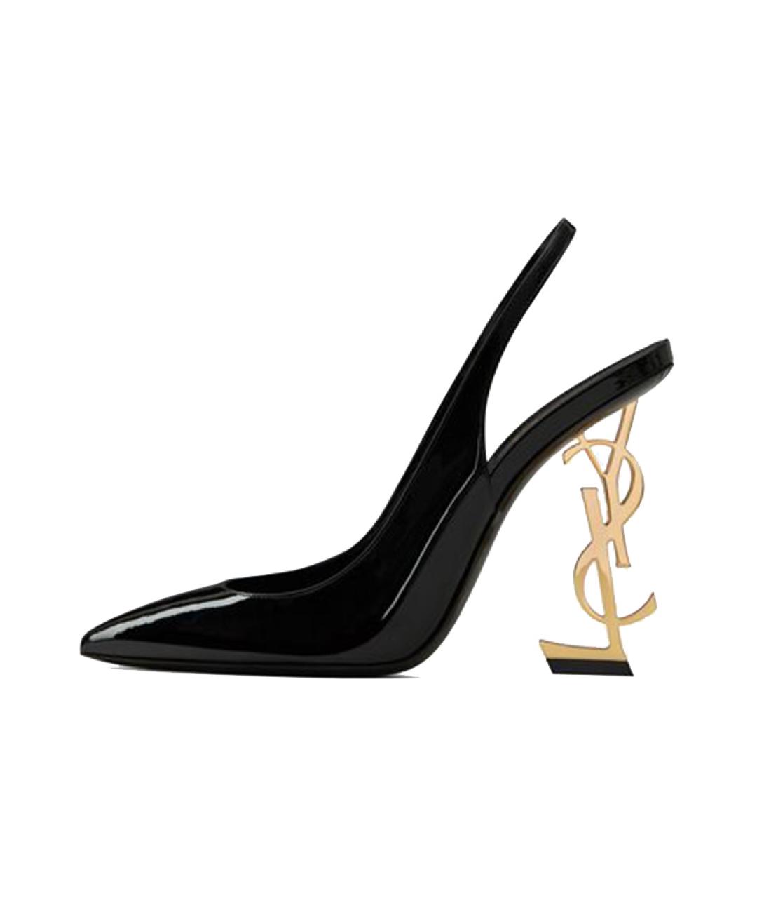 SAINT LAURENT Черные кожаные туфли, фото 2