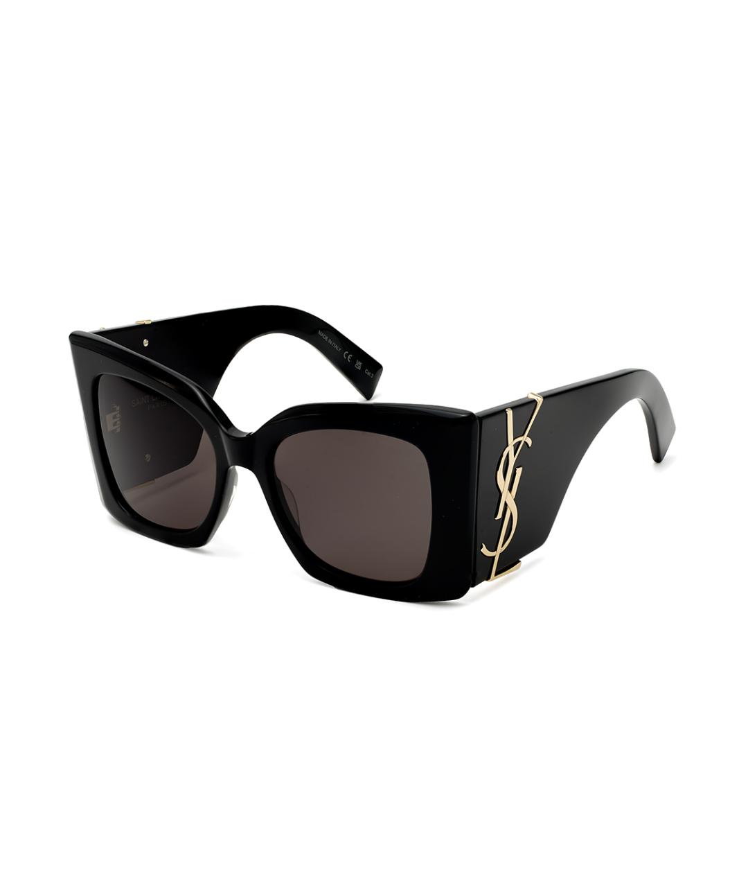 SAINT LAURENT Черные пластиковые солнцезащитные очки, фото 1