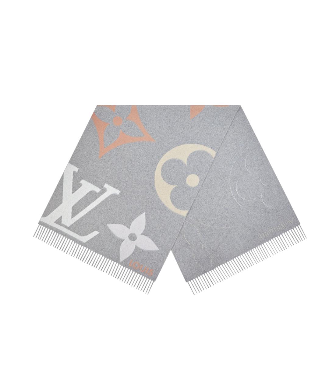 LOUIS VUITTON Серый кашемировый шарф, фото 1