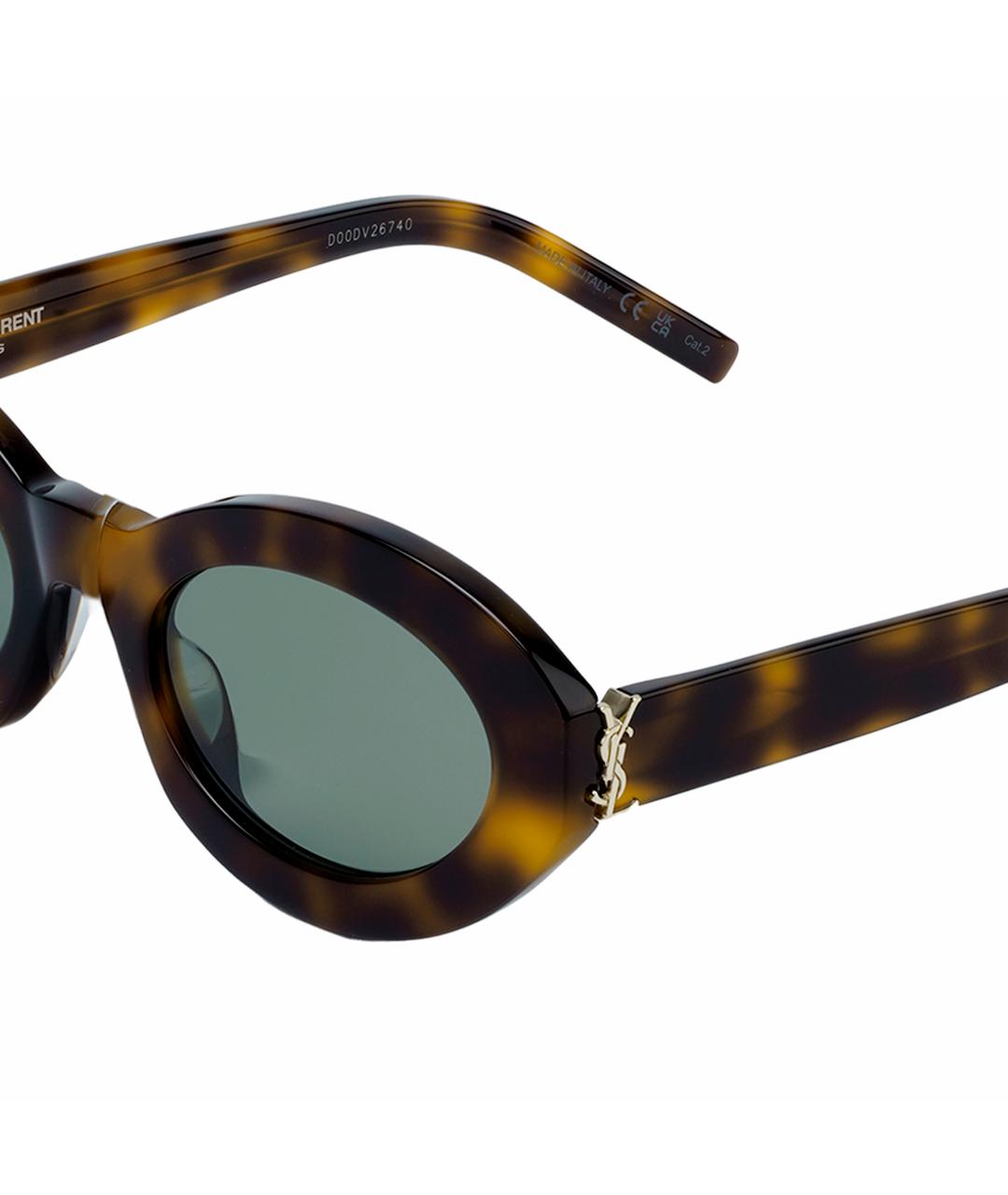 SAINT LAURENT Коричневые пластиковые солнцезащитные очки, фото 5