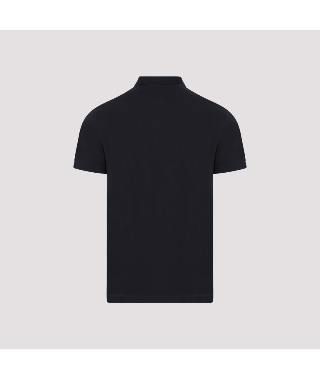 STONE ISLAND Темно-синее хлопковое поло с коротким рукавом, фото 2